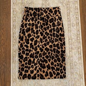 Zara velvet leopard pencil skirt